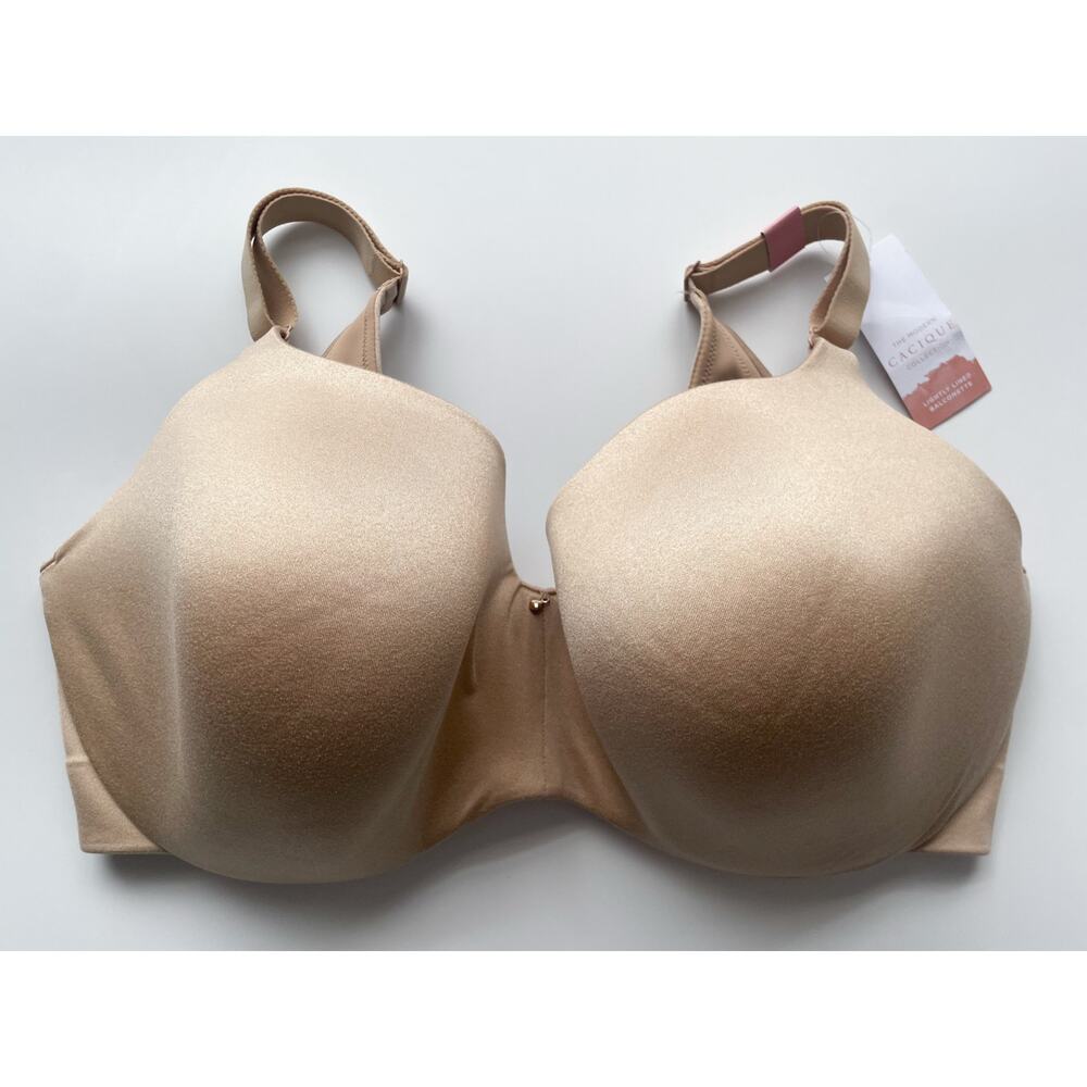 NWT Cacique Lane Bryant Lightly Lined Balconette Bra Size 38H in Nude